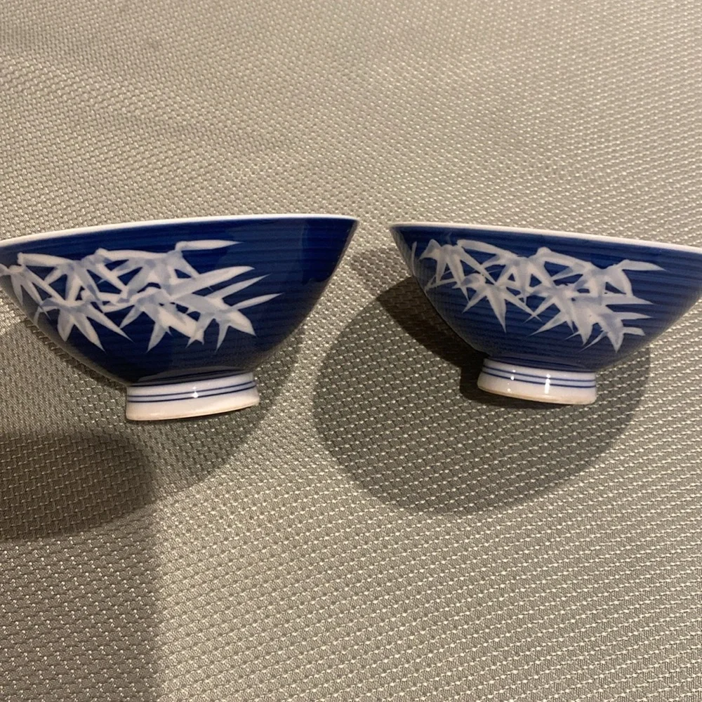 Set of 2 Vintage Porcelain Rice Noodle Bowls